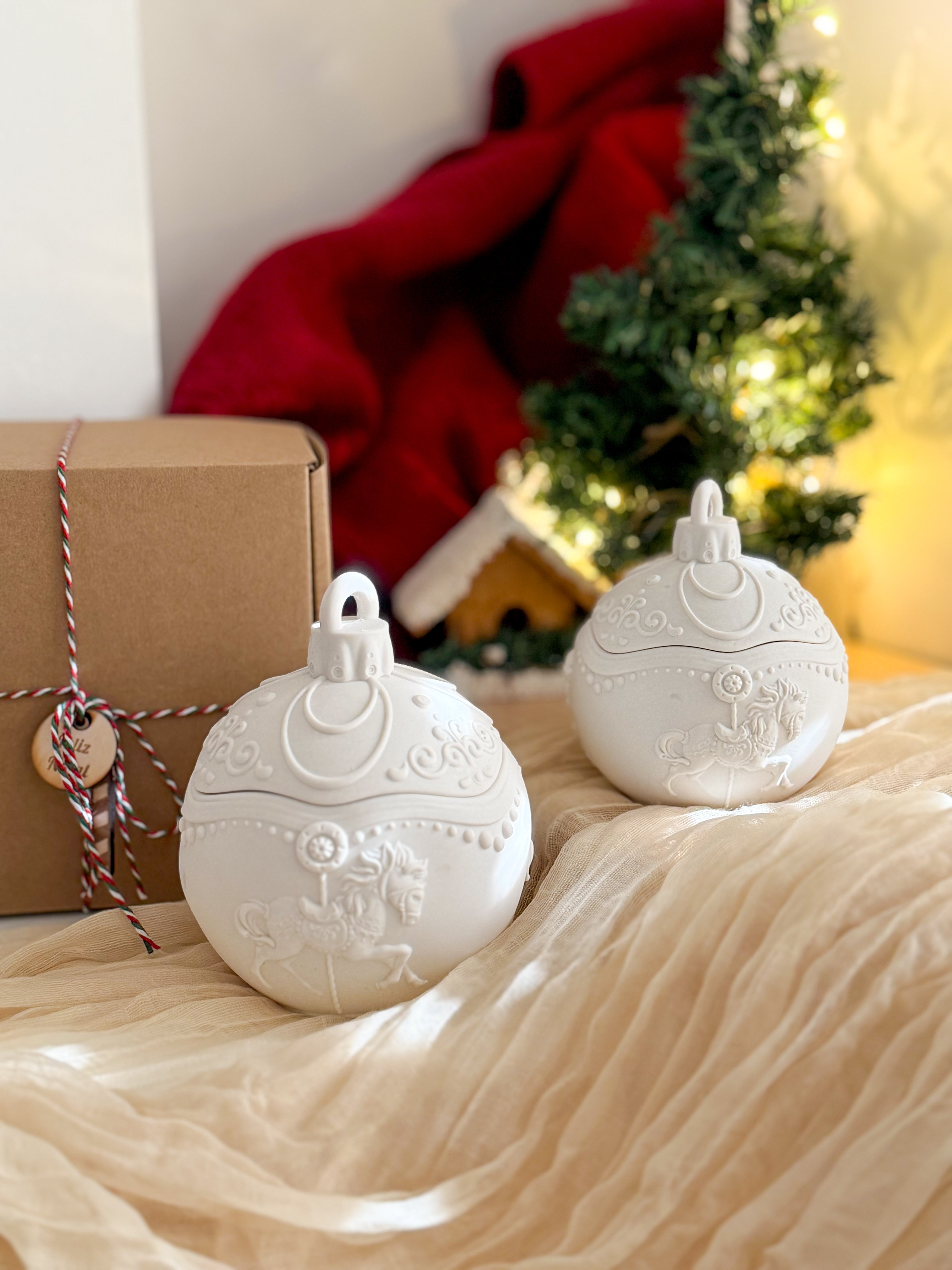 Vela de Cera de Soja - Bola de Natal Grande