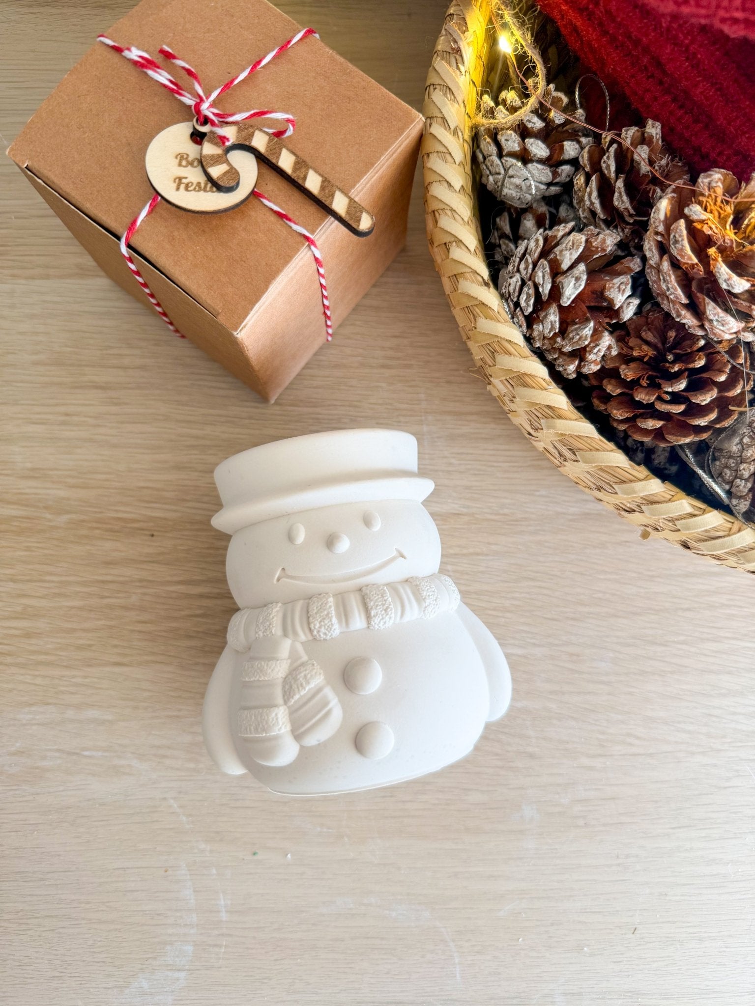 Vela de Cera de Soja - Boneco de Neve