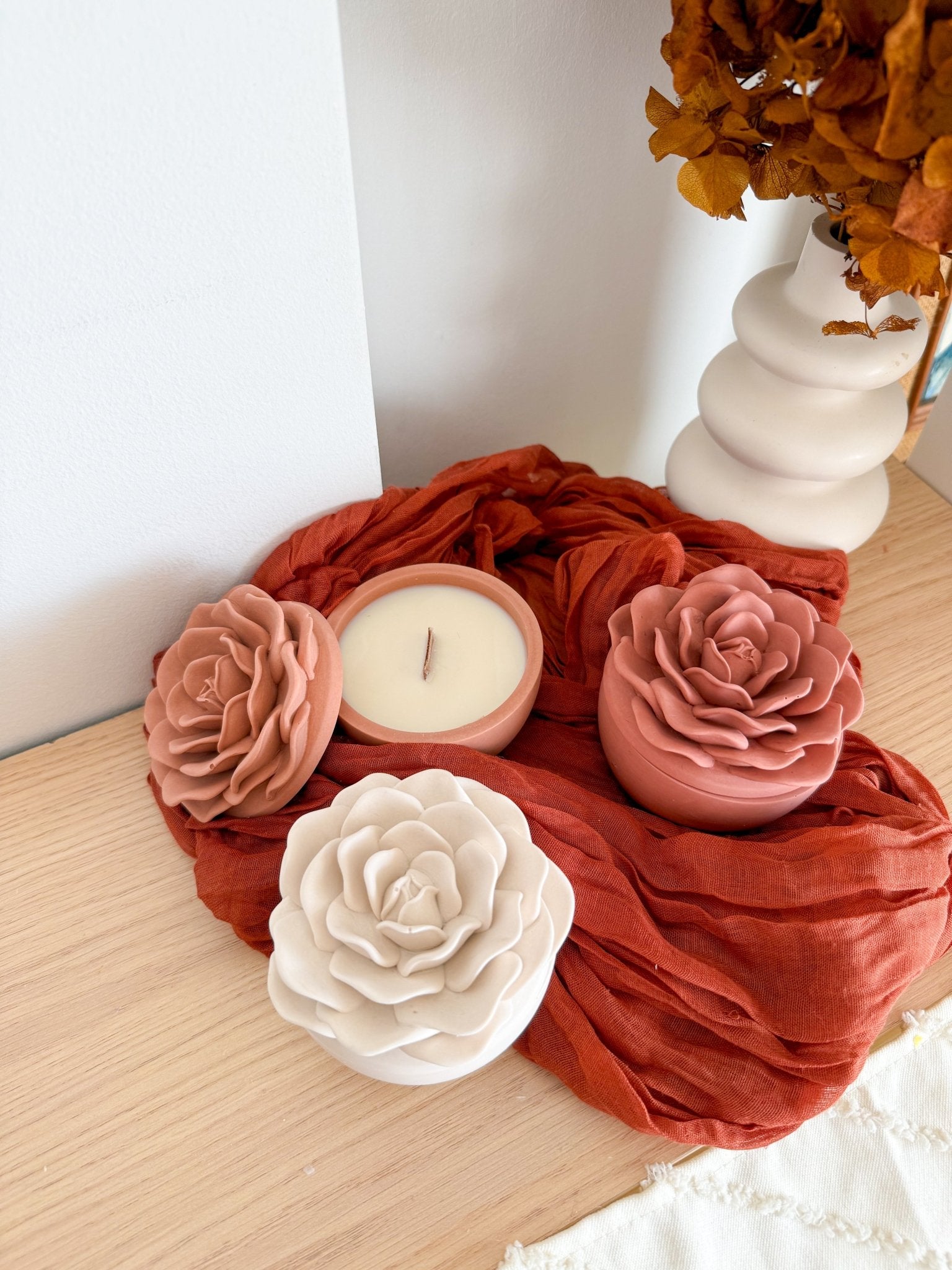 Vela de Cera de Soja - Rosa | 100g